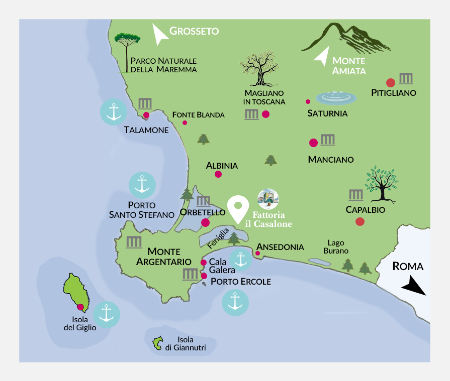 mappa dove siamo agriturismo orbetellofattoria il casalone